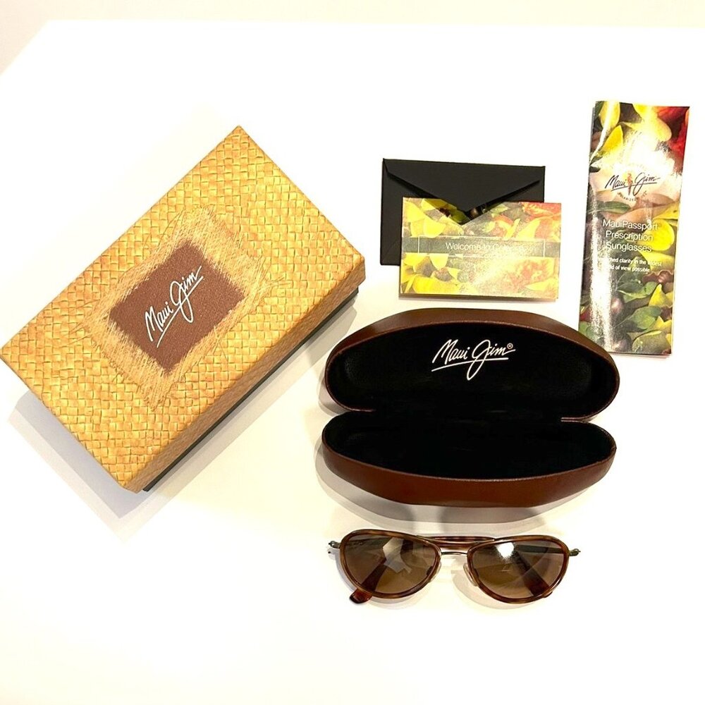 MAUI JIM UNISEX TORTOISE BROWN MJ-251-16C KINE AVIATOR GLASSES